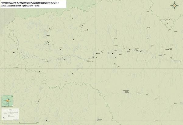 Mapa de trabalho para manejo de pesca e caraná_Fundación Gaia Amazonas-2025